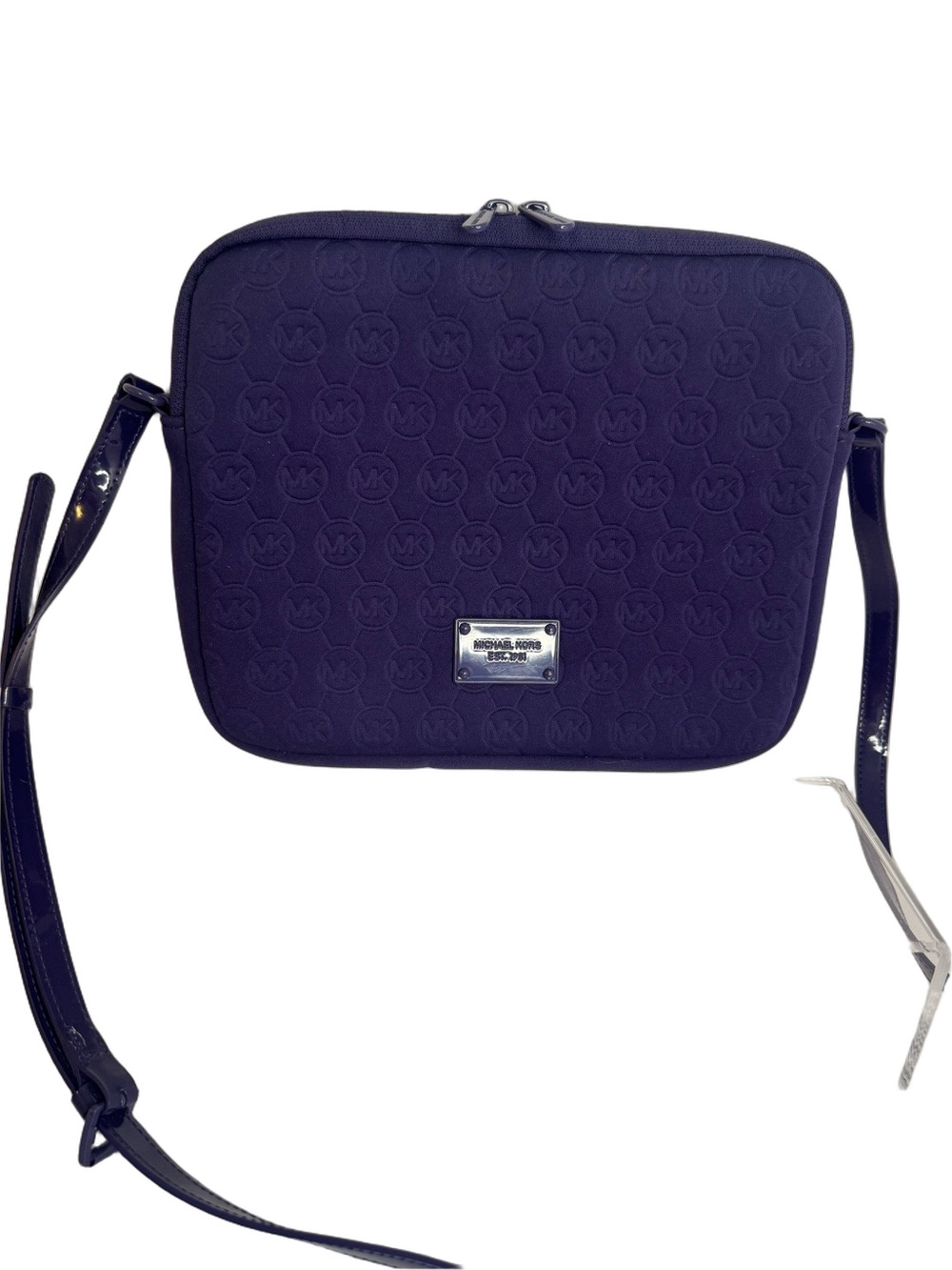 #334 Michael Kors Purple Neoprene Embossed iPad/Tablet Case Crossbody Bag